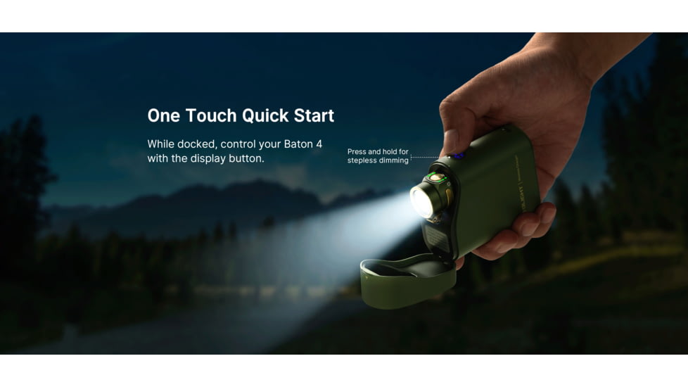 Olight Baton 4 Premium 1300 Lumens LED Rechargeable EDC Flashlight with Wireless Charging Case
