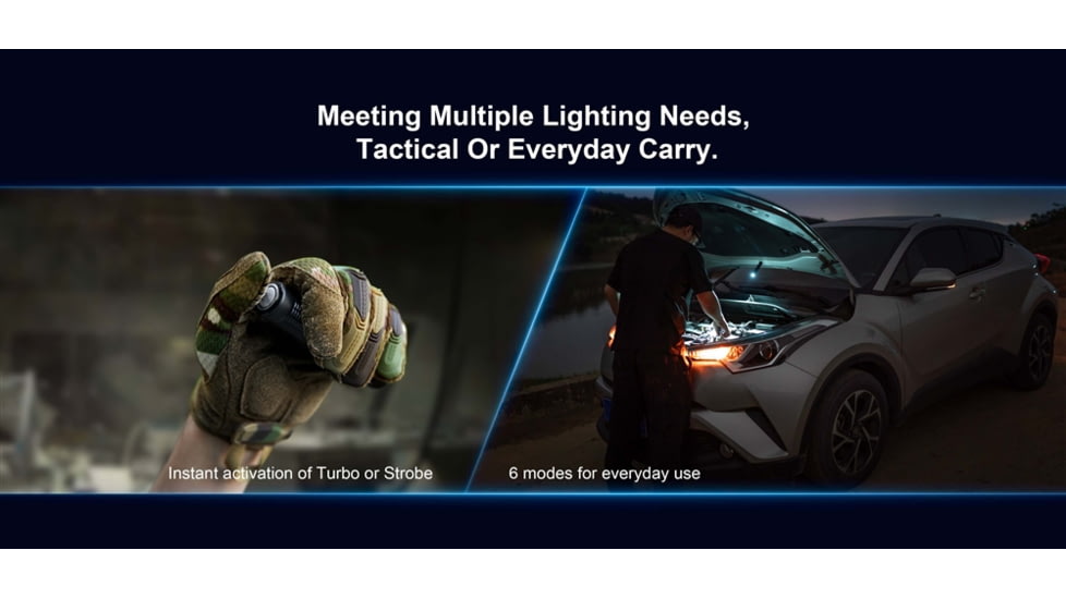 Olight Warrior Mini 3 LED Rechargeable EDC Flashlight, 1750 Lumen, Black, FL-OL-WARMINI3-BK