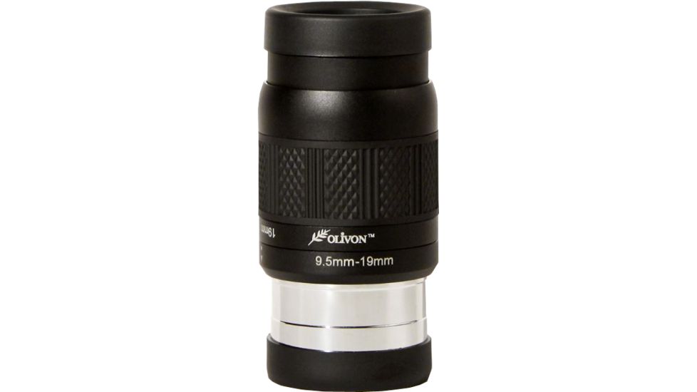 Olivon 2X Deluxe 9.5-19mm 1.25in &amp; 2in Zoom Eyepiece, Black, Small OL2XD-US