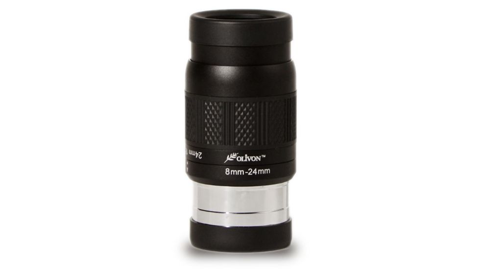 Olivon 3X Deluxe 8-24 mm 1.25in &amp; 2in Zoom Eyepiece, Black, Small OL3XD-US