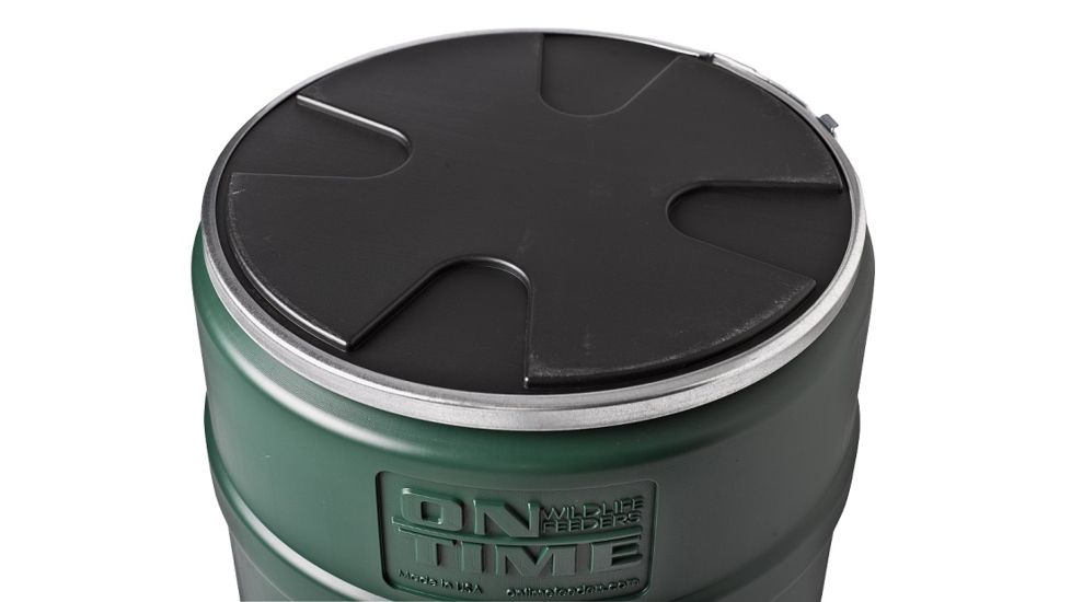 On Time Wildlife Feeders Hopper Lid w/ Clamp, Black 00900