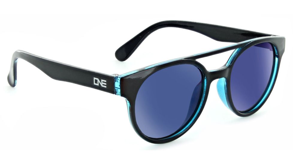 One Snapdragon Sunglasses - Kids, Shiny Black and Crystal Blue, 22050