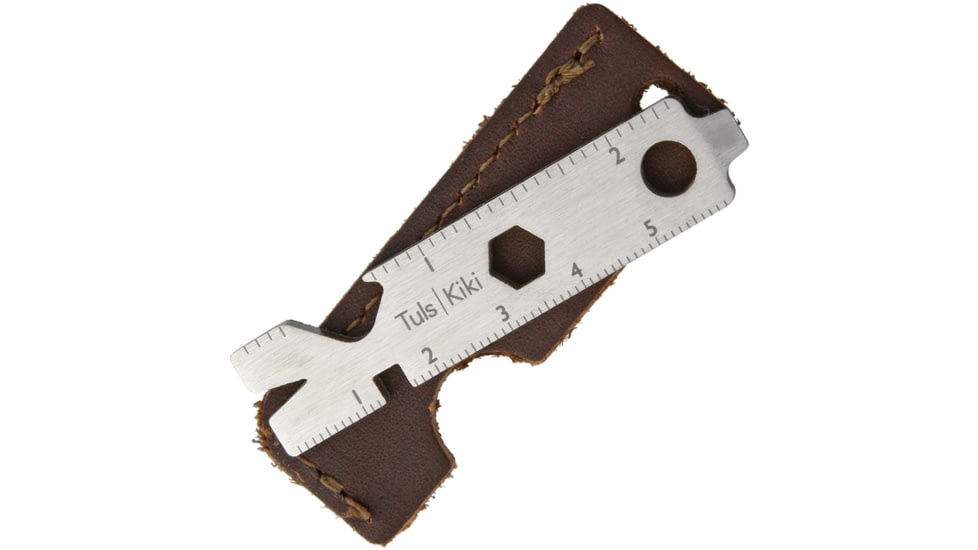 Onehundred 070101 Kiki Tool SS w and Sheath, 304 SS, 1.4 Oz, Brown Leather Sheath, 100.07.01.01 KIKI SS + BROWN