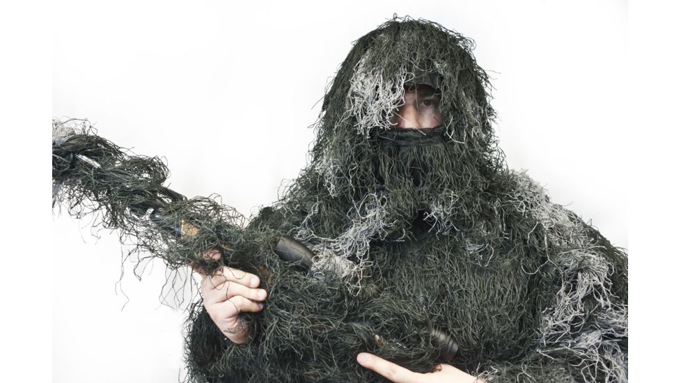 OPMOD Ghillie Suit Black-Gray Night Camo, M/L -  Chest 42-48&quot;, Waist 32-38&quot; SV_OPMOD_GGHST_BLGR_001