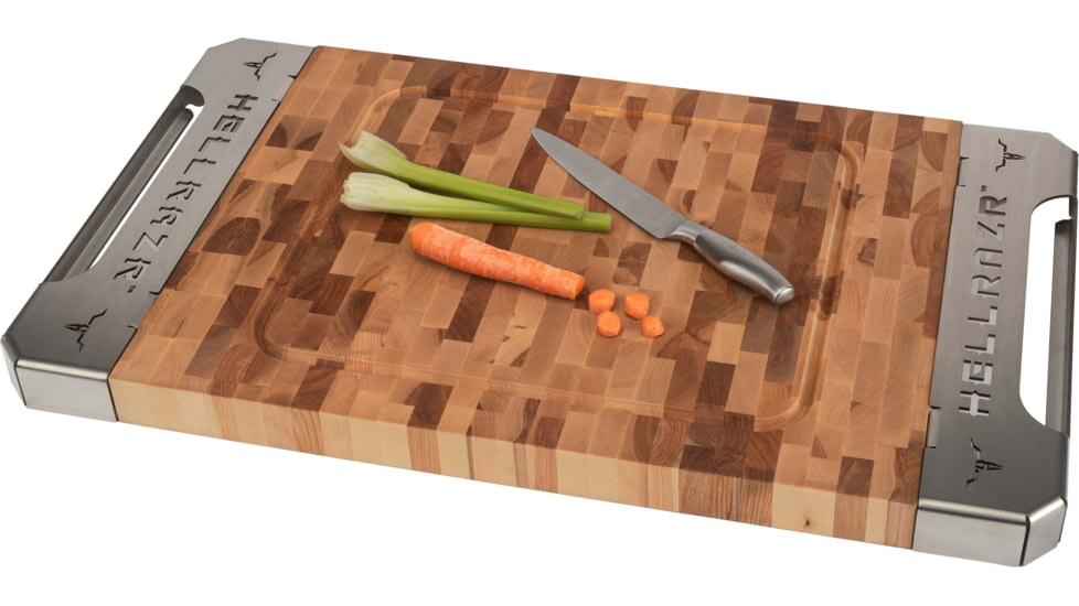 OPMOD HellRazr Hardwood Cuttin Board With Handles, 32 x 18 x 2 in, BUTCH-H0001-0
