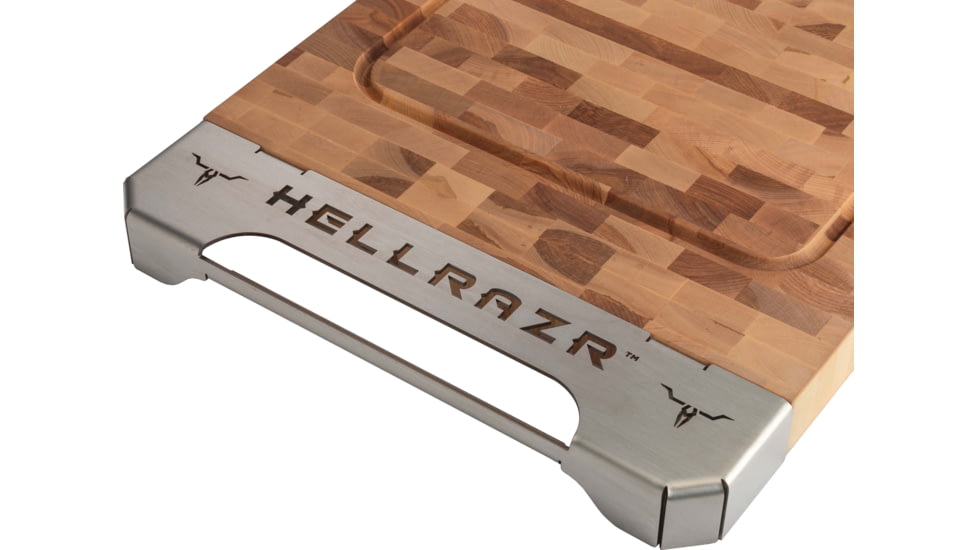OPMOD HellRazr Hardwood Cuttin Board With Handles, 32 x 18 x 2 in, BUTCH-H0001-0