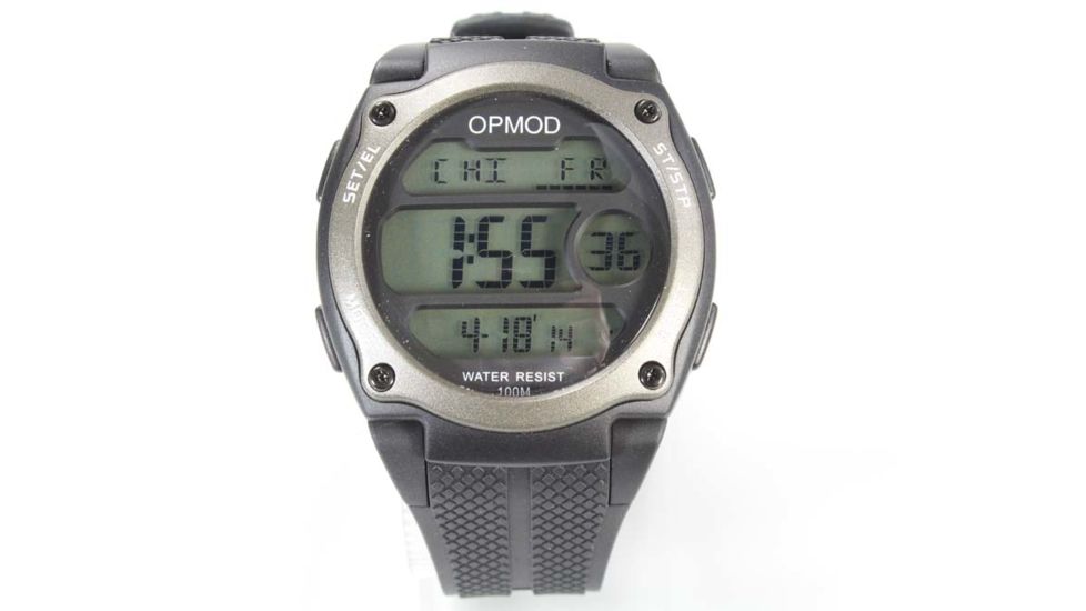 OPMOD T.E.W. 1.0 Tactical Everyday Watch, Black Case/Grey Ring /Black Strap, 44mm CS007B