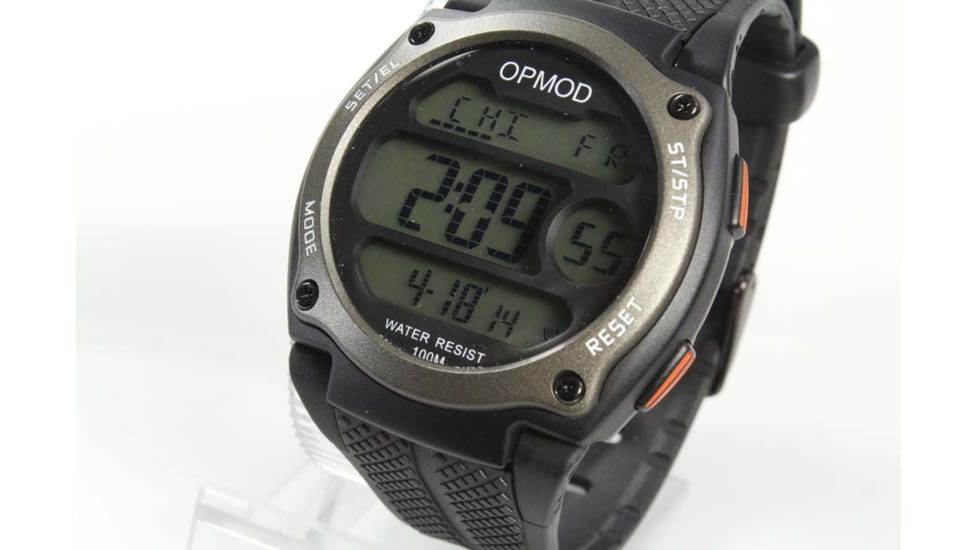 OPMOD T.E.W. 1.0 Tactical Everyday Watch, Black Case/Grey Ring /Black Strap, 44mm CS007B