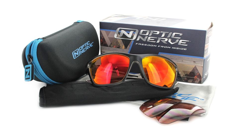 Optic Nerve Cassette Polorized Sunglasses, Two-Tone Black, 21823