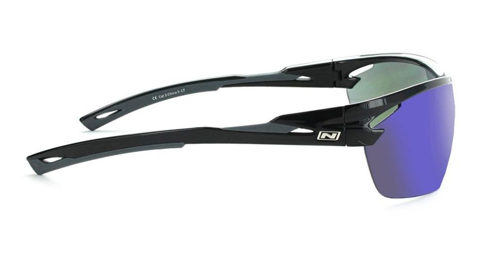 Optic Nerve Tach Sunglasses, Shiny Black w/Grey Frame, Lens 2 Sets- Grey w/Blue Mirror, Copper 21804