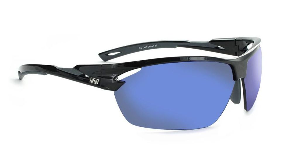 Optic Nerve Tach Sunglasses, Shiny Black w/Grey Frame, Lens 2 Sets- Grey w/Blue Mirror, Copper 21804