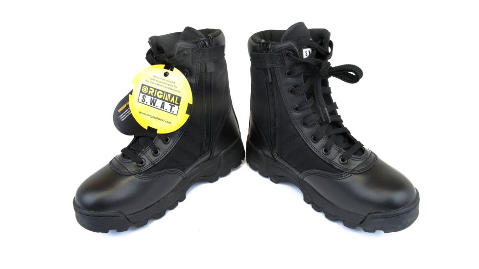 Original S.W.A.T. Classic 9in. Side Zip Ladies Tactical Boots, Black, Size 10.0 1152F-BLK-10-0