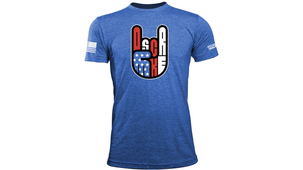 Oscar Mike America Rocks Tee - Mens T-Shirts, Vintage Blue, L, M-OM-HTRBLU-01-0173-L