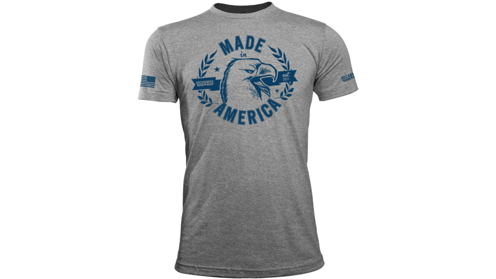 Oscar Mike American Eagle Tee - Mens T-Shirts, Tri Grey, 3XL, M-OM-TRIGREY-01-0259-XXXL