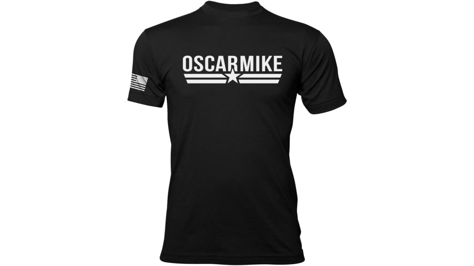 Oscar Mike OM Logo Tee - Mens T-Shirts, Black, L, M-OM-BLACK-01-0176-L
