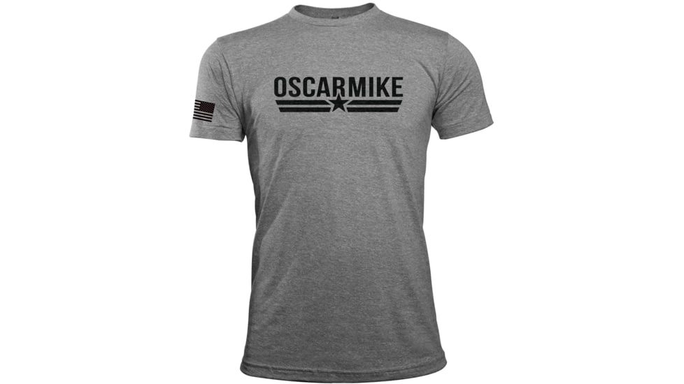 Oscar Mike OM Logo Tee - Mens T-Shirts, Tri Grey, L, M-OM-TRIGREY-01-0175-L