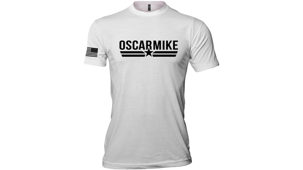 Oscar Mike OM Logo Tee - Mens T-Shirts, White, 3XL, M-OM-WHITE-01-0178-XXXL