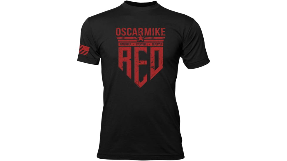 Oscar Mike Oscar Mike R.E.D Shield T-Shirt - Mens, Black, XL, M-OM-BLACK-01-0228-XL