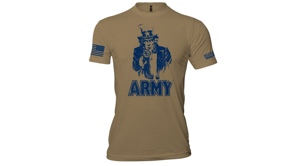 Oscar Mike Uncle Sam Army Tee, Coyote, Extra Large, M-OM-COYOTE-01-0369-XL