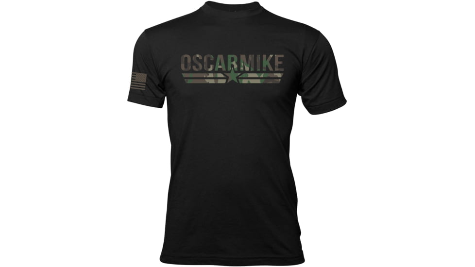 Oscar Mike Woodland Camo T-Shirt - Mens, Black, M, M-OM-BLACK-01-0113-M