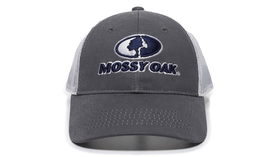 Outdoor Cap Mossy Oak Sports Pigment-Dyed Twill Cap w/Foam and Flat Stitch Embroidery - Mens, One Size, Charcoal/White, MOFS46B