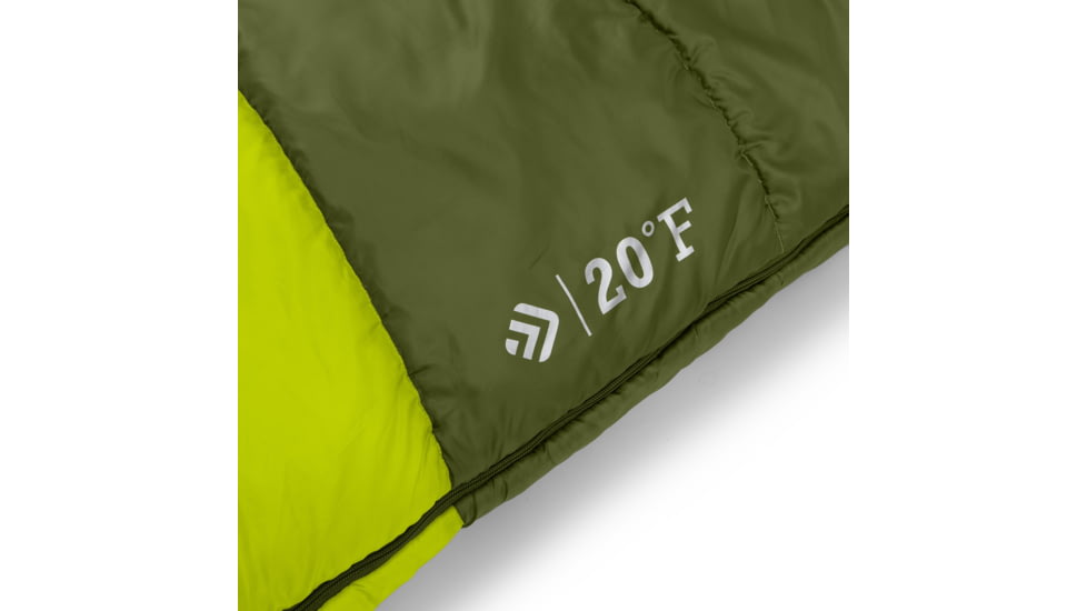 Outdoor Products 20F Mummy Sleeping Bag, Light Green/Dark Green, 50037