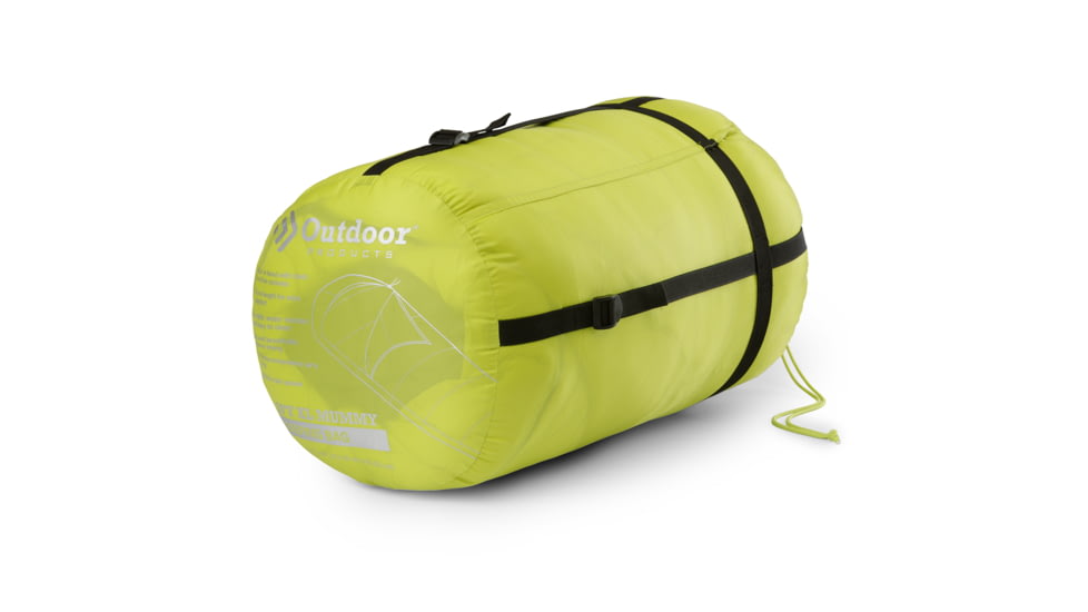 Outdoor Products 20F Mummy Sleeping Bag, Light Green/Dark Green, 50037