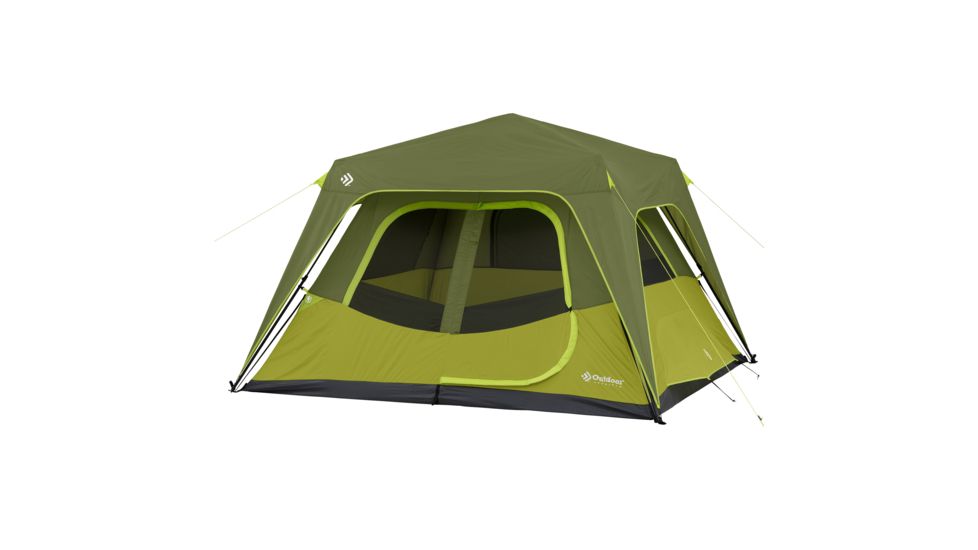 Outdoor Products 6 Person Instant Cabin Tent w/ Extended Eave, Green/Olive Green, 50027