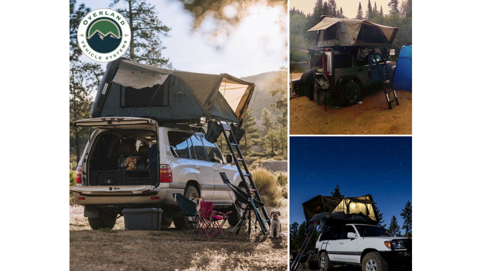 Overland Vehicle Systems Bushveld II Hard Shell Roof Top Tent - 2+ Person, 4 Season, Gray, 18189901