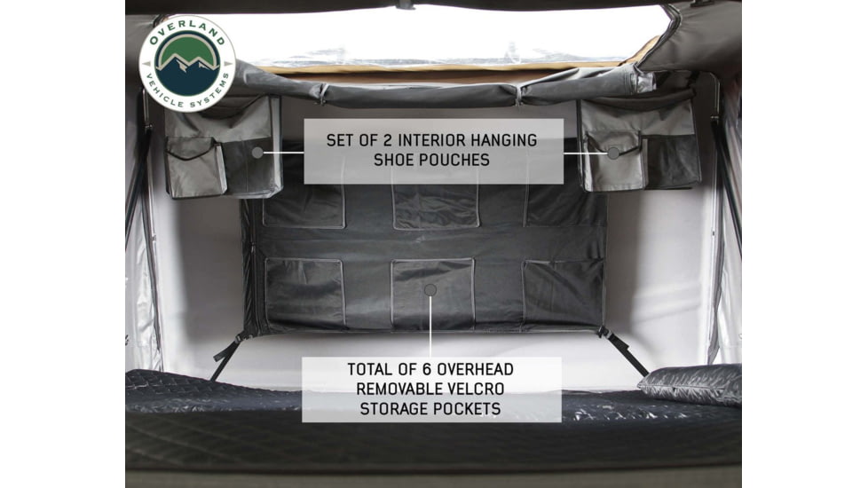 Overland Vehicle Systems Bushveld II Hard Shell Roof Top Tent - 2+ Person, 4 Season, Gray, 18189901