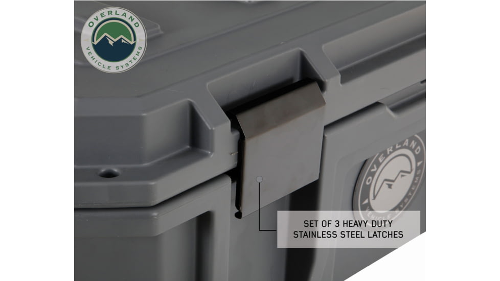 Overland Vehicle Systems D.B.S. Dry Box w/ Wheels, Drain and Bottle Opener, Dark Grey, 117 QT, 40100021