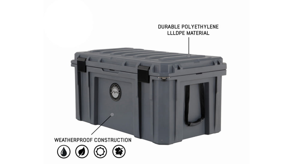 Overland Vehicle Systems D.B.S. Dry Box w/ Wheels, Drain and Bottle Opener, Dark Grey, 169 QT, 40100031