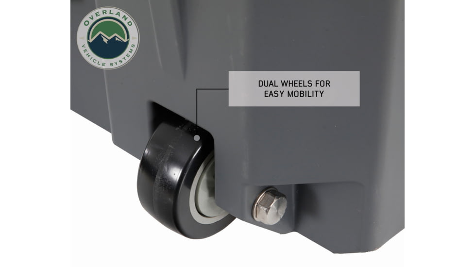 Overland Vehicle Systems D.B.S. Dry Box w/ Wheels, Drain and Bottle Opener, Dark Grey, 169 QT, 40100031