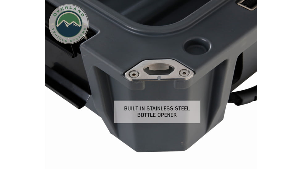 Overland Vehicle Systems D.B.S. Dry Box w/ Wheels, Drain and Bottle Opener, Dark Grey, 169 QT, 40100031