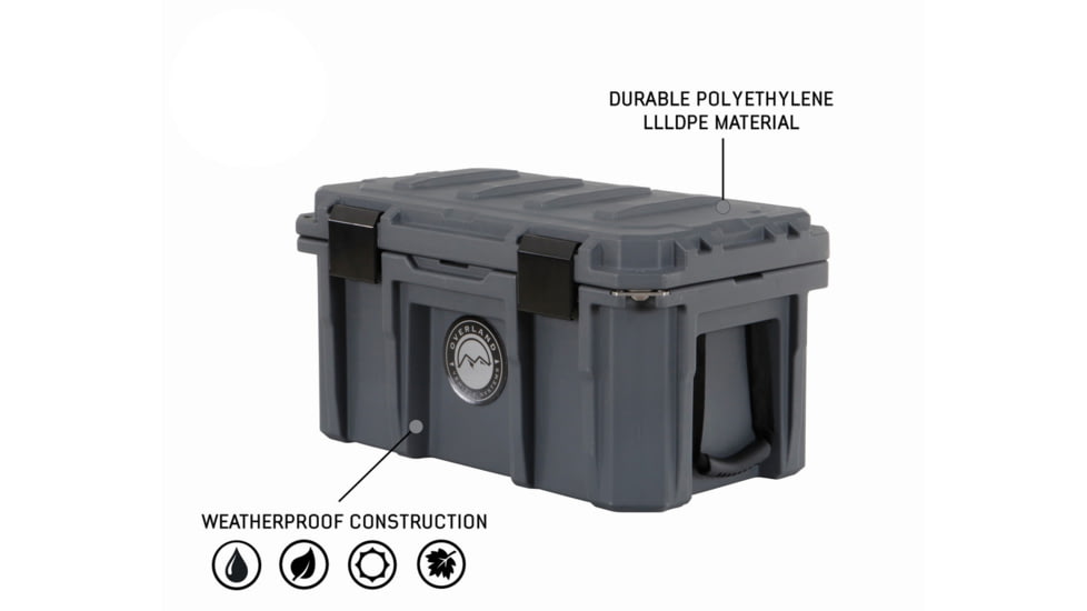 Overland Vehicle Systems D.B.S. Dry Box w/ Wheels, Drain and Bottle Opener, Dark Grey, 53 QT, 40100001