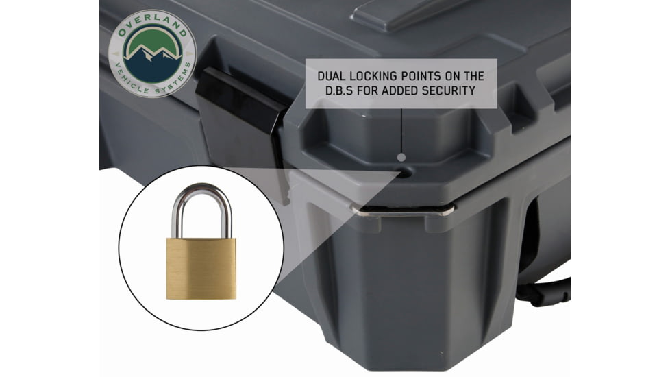 Overland Vehicle Systems D.B.S. Dry Box w/ Wheels, Drain and Bottle Opener, Dark Grey, 53 QT, 40100001