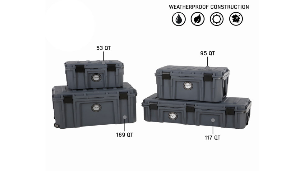 Overland Vehicle Systems D.B.S. Dry Box w/ Wheels, Drain and Bottle Opener, Dark Grey, 53 QT, 40100001