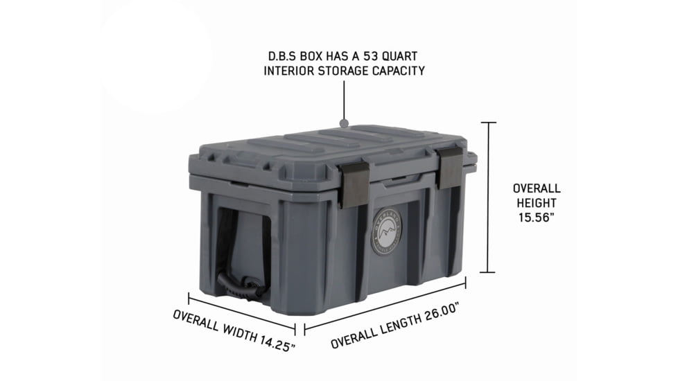 Overland Vehicle Systems D.B.S. Dry Box w/ Wheels, Drain and Bottle Opener, Dark Grey, 53 QT, 40100001