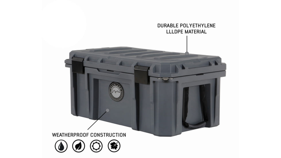 Overland Vehicle Systems D.B.S. Dry Box w/ Wheels, Drain and Bottle Opener, Dark Grey, 95 QT, 40100011
