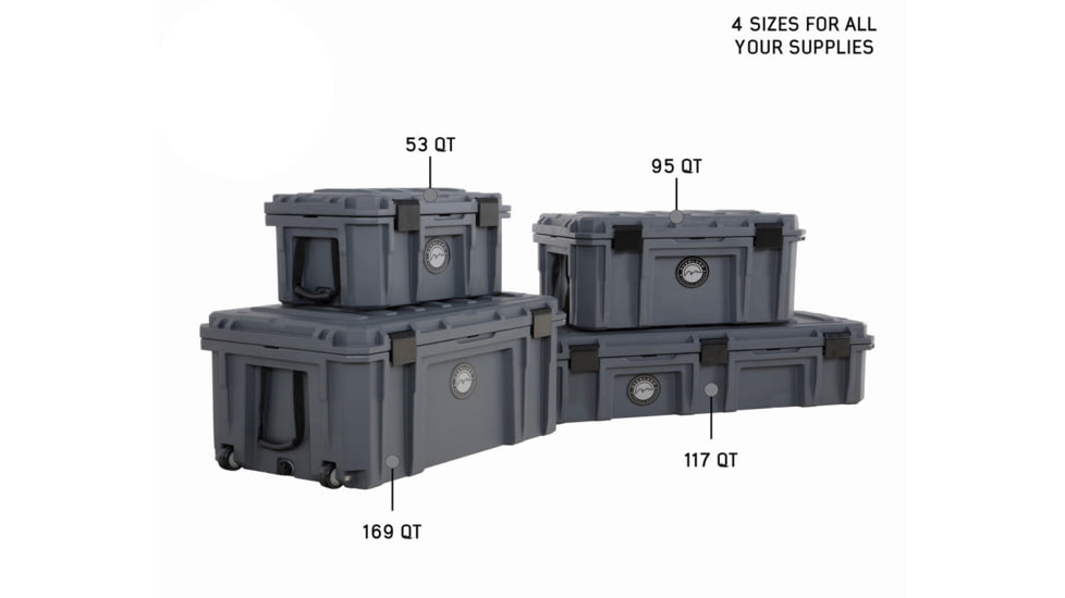 Overland Vehicle Systems D.B.S. Dry Box w/ Wheels, Drain and Bottle Opener, Dark Grey, 95 QT, 40100011