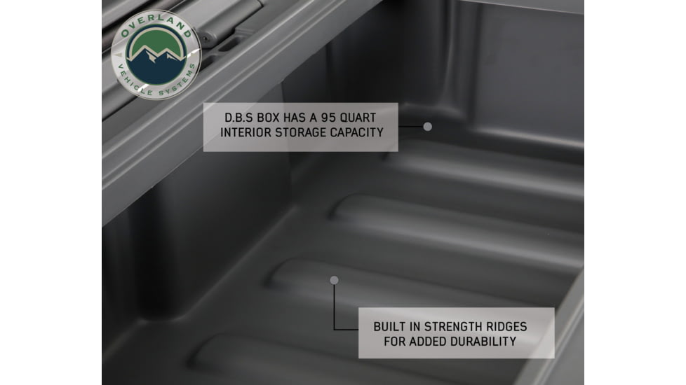 Overland Vehicle Systems D.B.S. Dry Box w/ Wheels, Drain and Bottle Opener, Dark Grey, 95 QT, 40100011