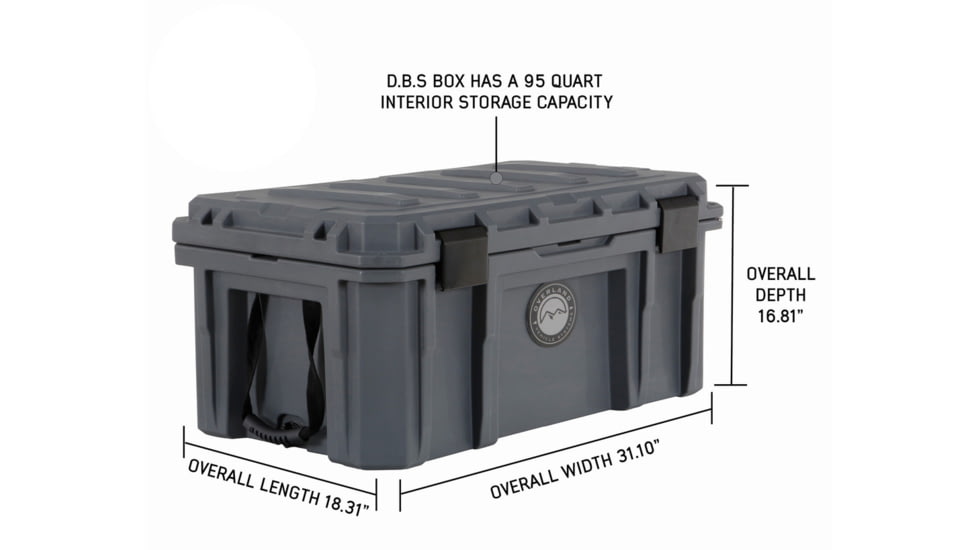 Overland Vehicle Systems D.B.S. Dry Box w/ Wheels, Drain and Bottle Opener, Dark Grey, 95 QT, 40100011