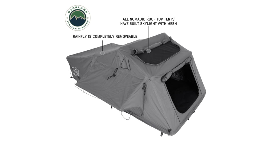 Overland Vehicle Systems N3E Nomadic 3 Extended Roof Top Tent, Gray/Green, 18339936