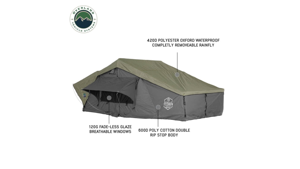 Overland Vehicle Systems N3E Nomadic 3 Extended Roof Top Tent w/Annex, 18631936