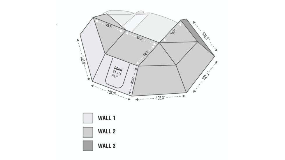 Overland Vehicle Systems Nomadic 270 Awning Wall 1 w/ Driver Side Door / Window, Dark Gray, 18099910