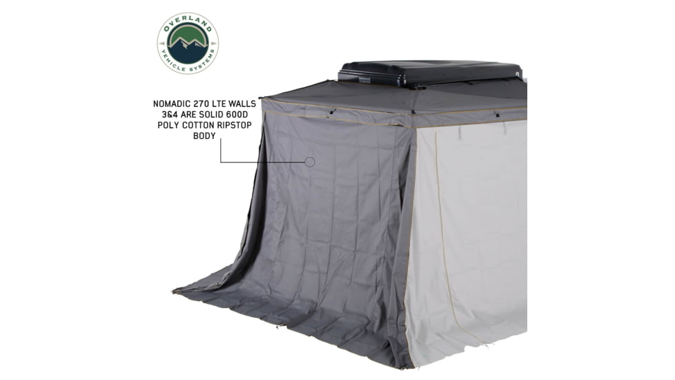 Overland Vehicle Systems Nomadic 270 LT Awning Wall 3 / 4 Passenger Side, 18359909