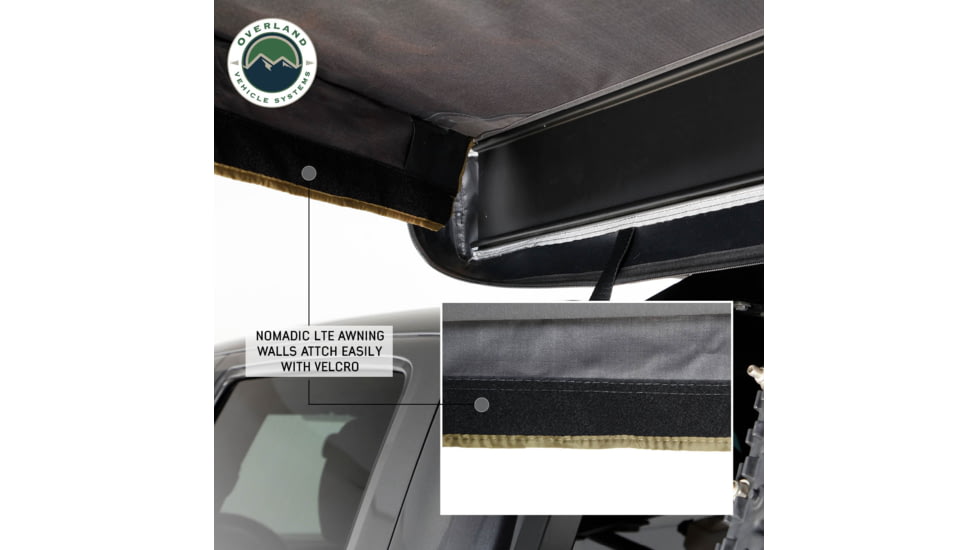 Overland Vehicle Systems Nomadic 270 LT Awning Wall 3 / 4 Passenger Side, 18359909