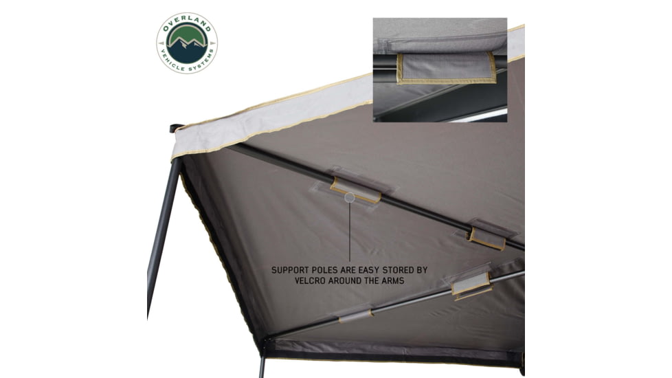 Overland Vehicle Systems Nomadic 270 LTE Passenger Side Awning w/Bracket Kit, 19689909