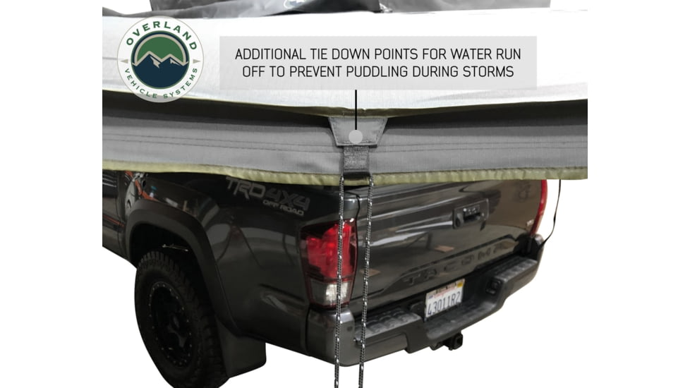Overland Vehicle Systems Nomadic Awning Tent 180 Degree 88 SF of Shelter With Zip In Wall, Dark Gray, 19619907