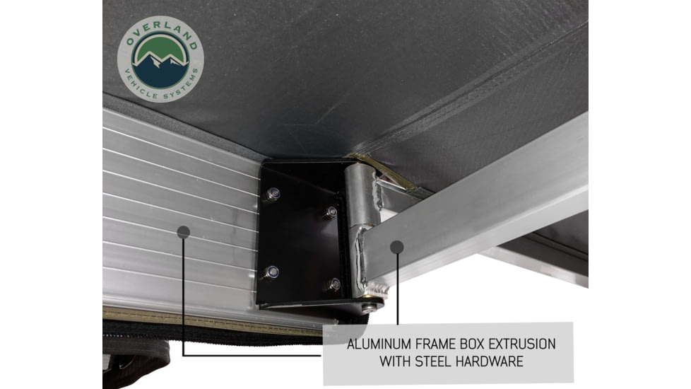 Overland Vehicle Systems Nomadic Awning Tent 180 Degree 88 SF of Shelter With Zip In Wall, Dark Gray, 19619907
